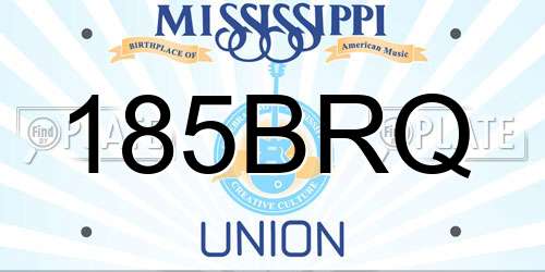 185BRQ Mississippi License Plate