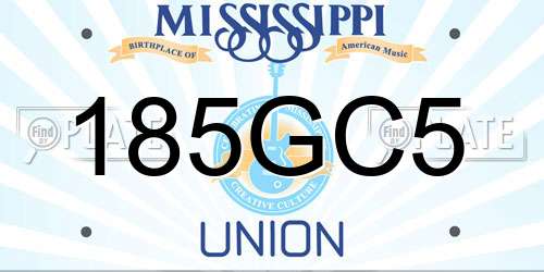 185GC5 Mississippi License Plate