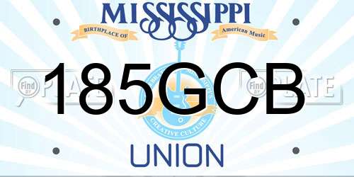 185GCB Mississippi License Plate