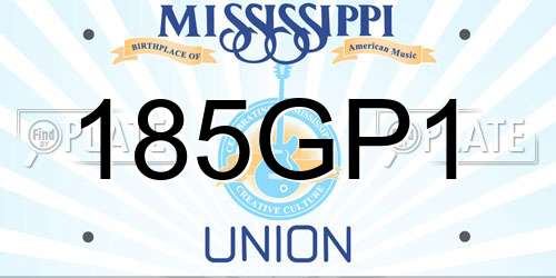 185GP1 Mississippi License Plate