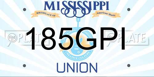 185GPI Mississippi License Plate