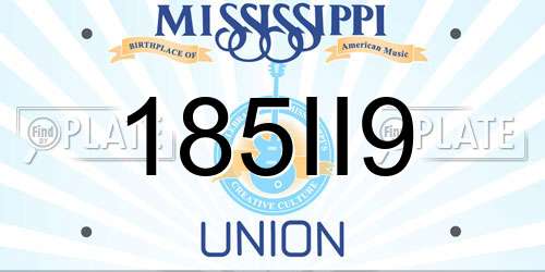 185II9 Mississippi License Plate