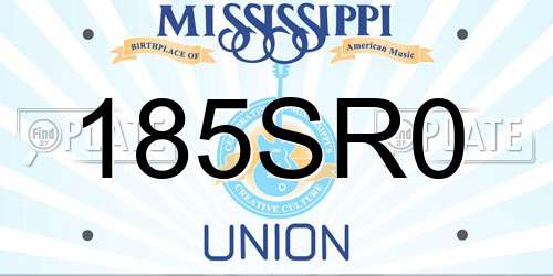 185SR0 Mississippi License Plate