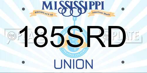 185SRD Mississippi License Plate