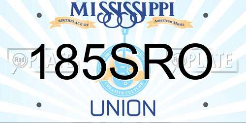 185SRO Mississippi License Plate