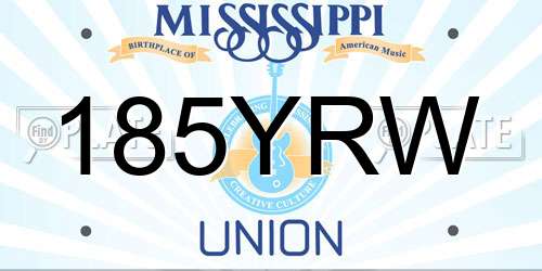 185YRW Mississippi License Plate