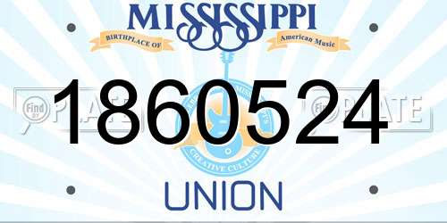 1860524 Mississippi License Plate