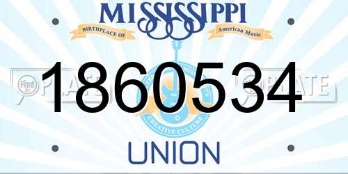 1860534 Mississippi License Plate