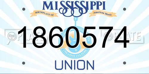 1860574 Mississippi License Plate