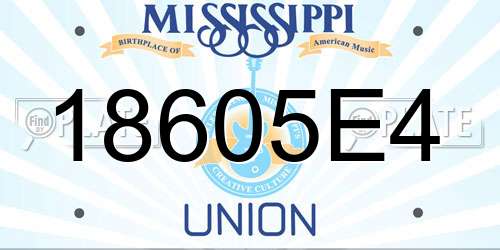 18605E4 Mississippi License Plate
