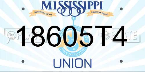 18605T4 Mississippi License Plate
