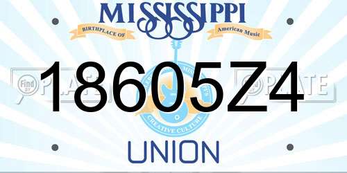 18605Z4 Mississippi License Plate