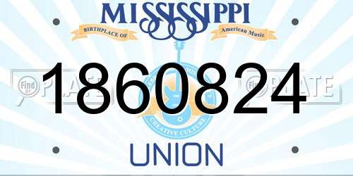 1860824 Mississippi License Plate