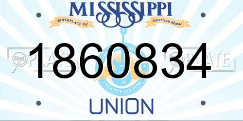 1860834 Mississippi License Plate