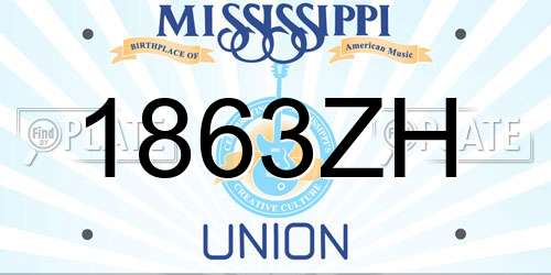 1863ZH Mississippi License Plate