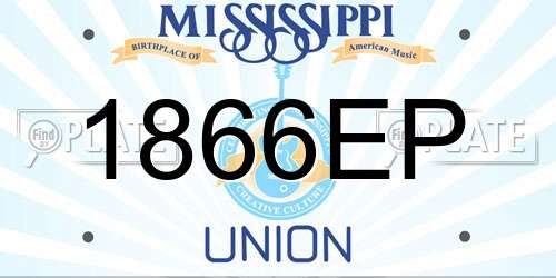 1866EP Mississippi License Plate