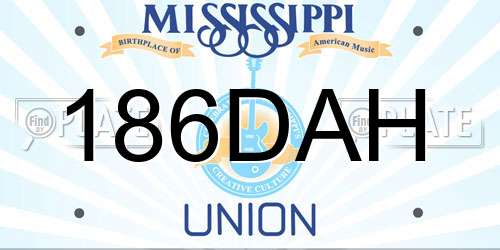 186DAH Mississippi License Plate