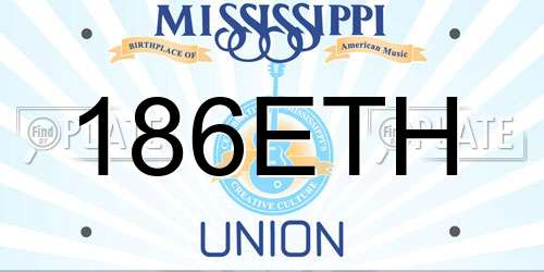 186ETH Mississippi License Plate