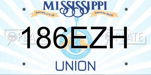 186EZH Mississippi License Plate