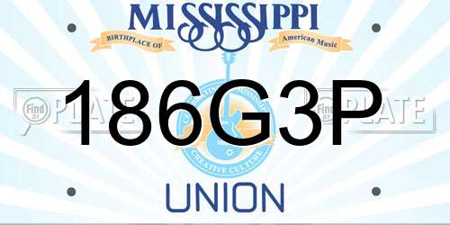 186G3P Mississippi License Plate