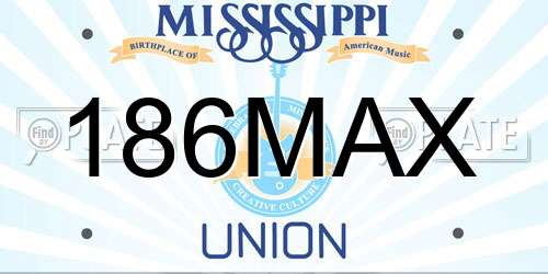 186MAX Mississippi License Plate