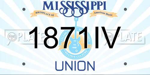 1871IV Mississippi License Plate