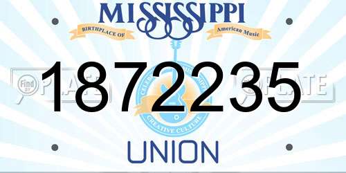 1872235 Mississippi License Plate