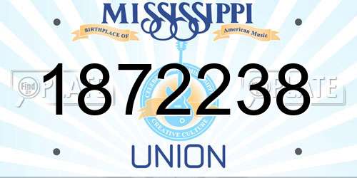 1872238 Mississippi License Plate