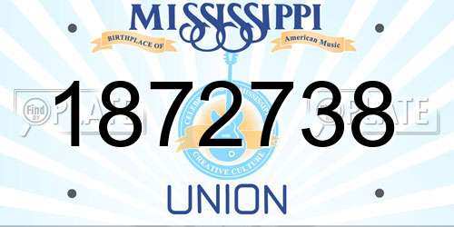 1872738 Mississippi License Plate