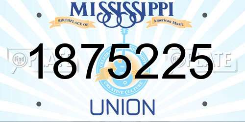 1875225 Mississippi License Plate