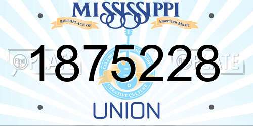 1875228 Mississippi License Plate