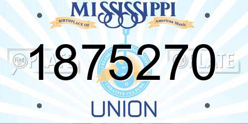 1875270 Mississippi License Plate