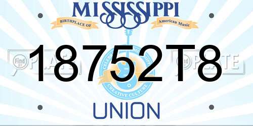 18752T8 Mississippi License Plate