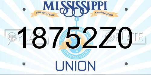 18752Z0 Mississippi License Plate