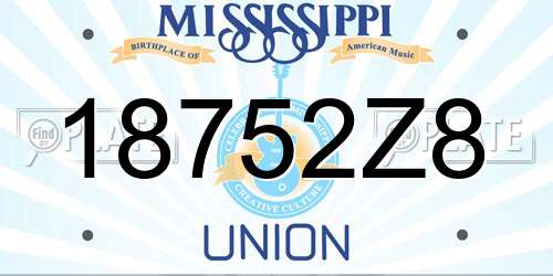 18752Z8 Mississippi License Plate