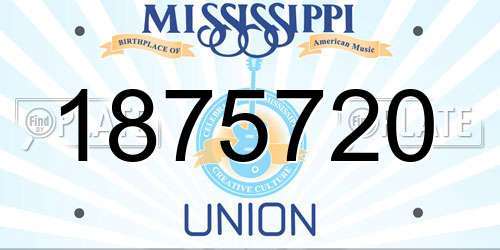1875720 Mississippi License Plate