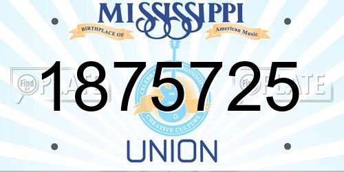 1875725 Mississippi License Plate