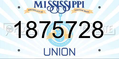 1875728 Mississippi License Plate