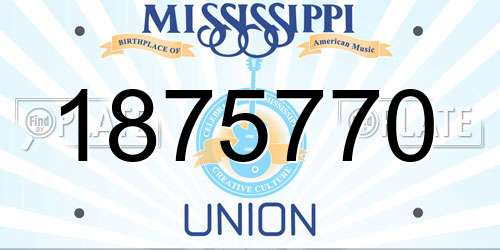 1875770 Mississippi License Plate
