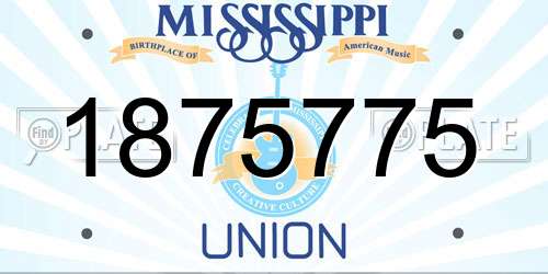 1875775 Mississippi License Plate