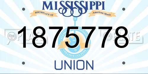 1875778 Mississippi License Plate