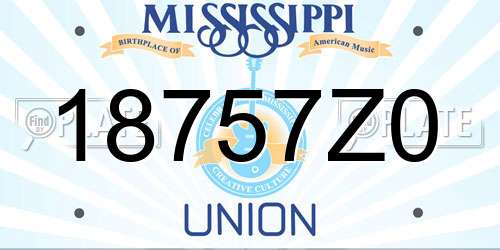 18757Z0 Mississippi License Plate