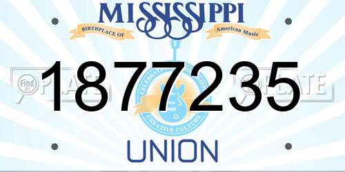 1877235 Mississippi License Plate