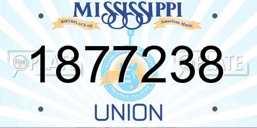 1877238 Mississippi License Plate