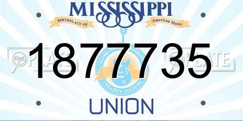 1877735 Mississippi License Plate