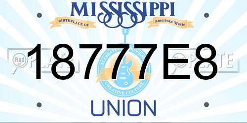 18777E8 Mississippi License Plate
