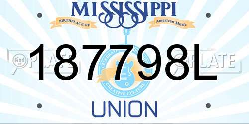 187798L Mississippi License Plate