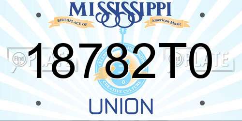 18782T0 Mississippi License Plate