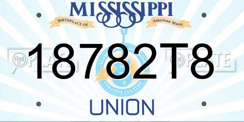 18782T8 Mississippi License Plate