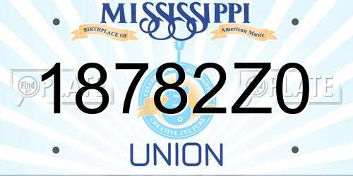 18782Z0 Mississippi License Plate
